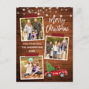 Penseelscript geplakt tapedrukhouten lantaarns briefkaart