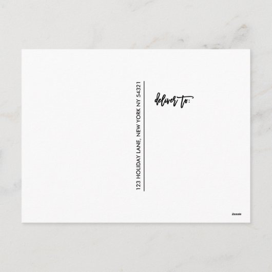 Penseelscript, Happy New Year Photo Feestdagenkaart (Achterkant)