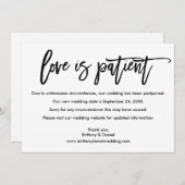 PenseelScript Love is Patiënt New Date Kaart (Voorkant / Achterkant)