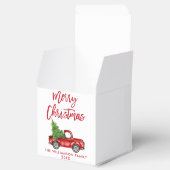 Penseelscript Merry Kerstmis Red Truck Bedankdoosjes (Geopend)