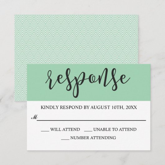 Penseelscript Modern RSVP Kaartje (Voorkant / Achterkant)