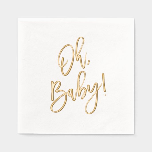 Penseelscript Oh Baby shower Folie Servetten (Voorkant)