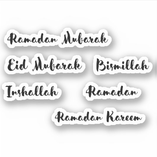 Penseelscript Ramadan Mubarak Islamic Phrases Sticker (Voorkant)