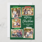 Penseelscript voor prettige kerstcadeautjes, groen feestdagenkaart (Voorkant)