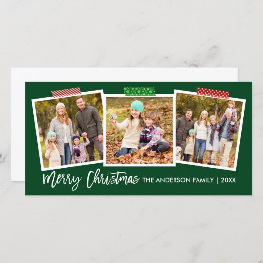 Penseelscript voor prettige kerstcadeautjes met gr feestdagenkaart (Voorkant / Achterkant)