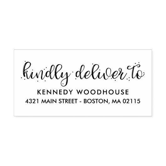 Penseelscript - vriendelijk bezorgen - retouradres zelfinktende stempel (Design)