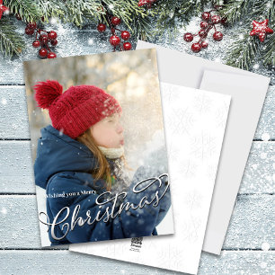 Penseelscript Vrolijke kerstfoto Feestdagenkaart