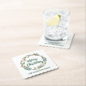 Penseelscript Waterverf met prettig kerstfeest Kartonnen Onderzetters (Insitu)