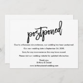 Penseelscriptweddenschap Uitgestelde nieuwe datum  Save The Date (Voorkant / Achterkant)