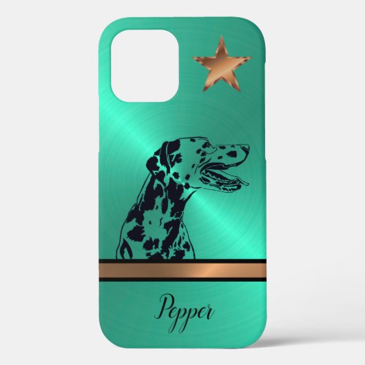 Penseelstaal Gold Star Dalmatian Dog iPhone-draagt Case-Mate iPhone Case (Achterkant)