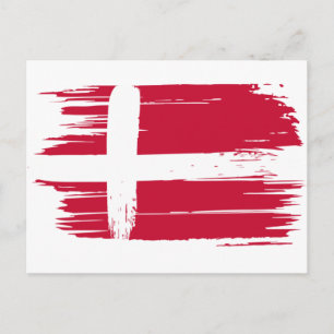 Penseelstreek Denemarken vlag Briefkaart
