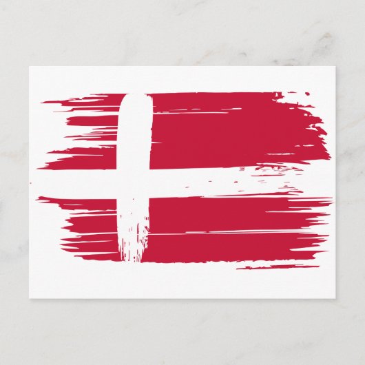 Penseelstreek Denemarken vlag Briefkaart (Voorkant)
