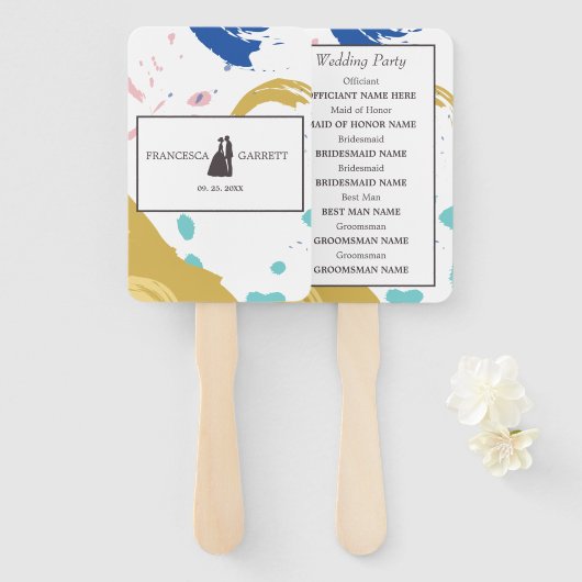 Penseelstreek en silhouet handwaaier (Voorkant en achterkant)