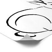 Penseelstreek konijn poster (Hoek)