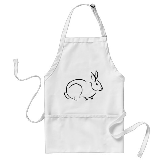 Penseelstreek konijn standaard schort (Voorkant)