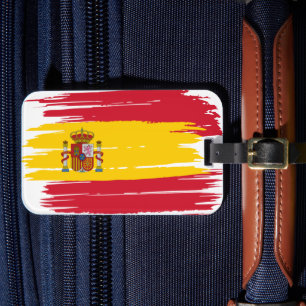 Penseelstreek Spanje vlag Bagagelabel