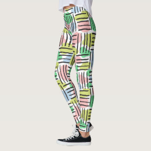 Penseelstreekstrepen en -pastels leggings