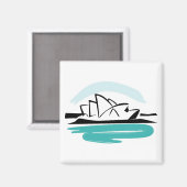 Penseelstreep Sydney-bestemming Magneet (Voorkant / Achterkant)