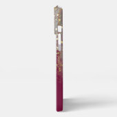 Penseelstreken en Confetti-Stippen met Gold Monogr iPhone Hoesje (Linkerkant)