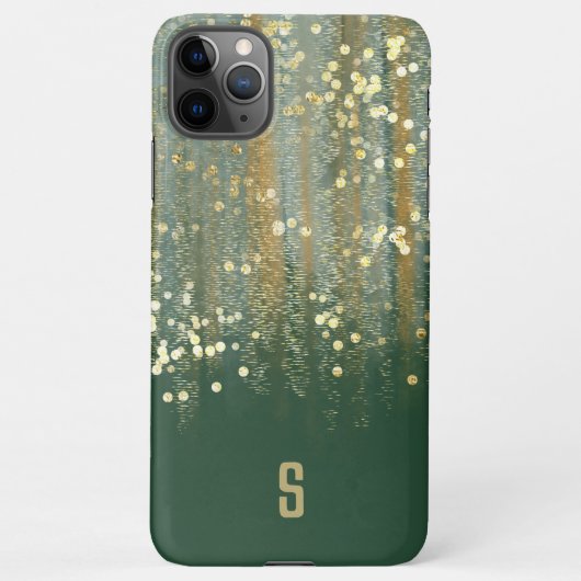 Penseelstreken en Confetti-Stippen met Gold Monogr iPhone Hoesje (Achterkant)