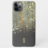 Penseelstreken en Confetti-Stippen met Gold Monogr iPhone Hoesje (Achterkant)