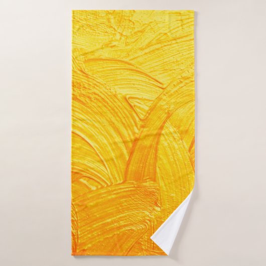 Penseelstreken en -krommen gouden abstracte achter badhanddoek (Badhanddoek)