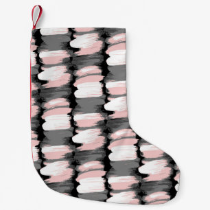 penseelstreken, grijs-roze decor. kleine kerstsok