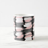 penseelstreken, grijs-roze decor. koffiemok (Center)