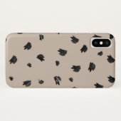 Penseelstreken polka-punten op beige Case-Mate iPhone case (Achterkant (horizontaal))