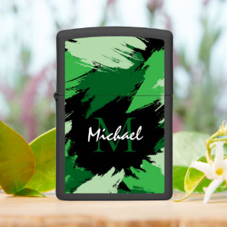 Penseelstreken tinten groene naam met monogram