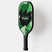 Penseelstreken tinten groene naam met monogram pickleball paddle (Links)
