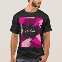 penseelstreken tinten hete roze naam met monogram
