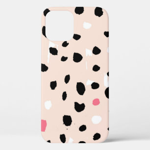 penseelstreken van inkt: artistieke structuur iPhone 12 hoesje