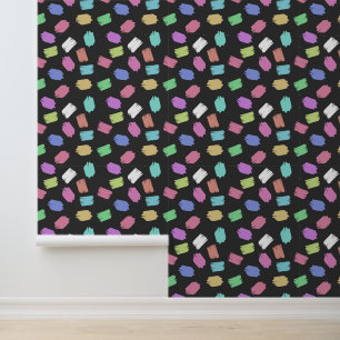 Penseelstreken verven, kleurrijke penseelstreken behang