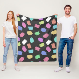 Penseelstreken verven, kleurrijke penseelstreken fleece deken