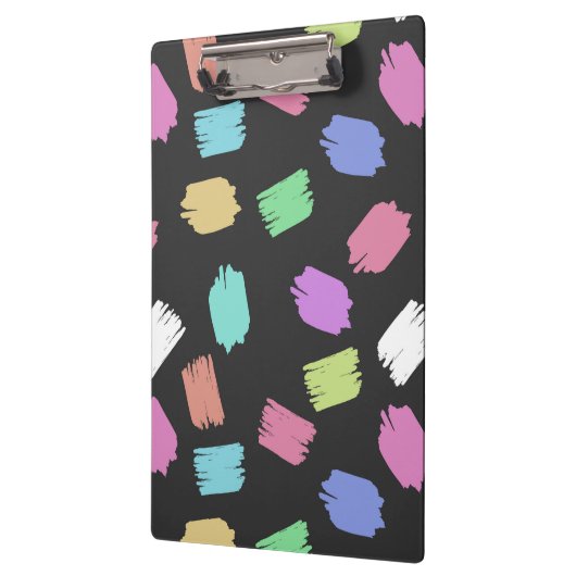 Penseelstreken verven, kleurrijke penseelstreken klembord (Links)