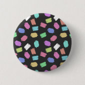 Penseelstreken verven, kleurrijke penseelstreken ronde button 5,7 cm (Voorkant)