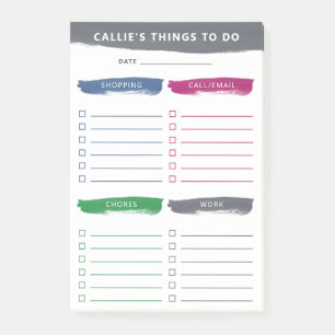 Penseelstreken Vier categorieën om te doen lijst Post-it® Notes