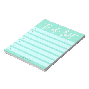 Penseeltypografie Pastels Turquoise To-Do Lijst Notitieblok