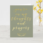 Pensées et prières Carte de Sympathie de Script Go (Fleur jaune)