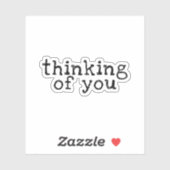 Penser à l'amour mignon de vous dire Sticker (Feuille)