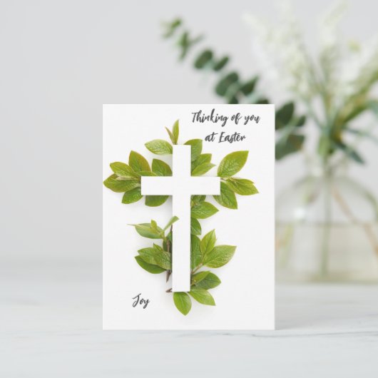 Penser à Pâques texte modifiable Carte postale (Debout devant)