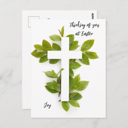 Penser à Pâques texte modifiable Carte postale (Devant / Derrière)