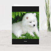 Penser à toi Blanc Samoyed Chien Chien rose Carte (Dos)