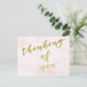 Penser à toi | Carte postale Faux Gold Script (Debout devant)