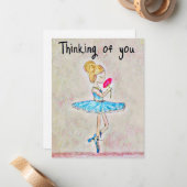 Penser à vos cartes de notes set Ballerina peintur (Devant/Arrière en situation)