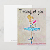 Penser à vos cartes de notes set Ballerina peintur (Devant / Derrière)