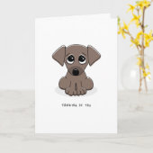 Penser à votre carte avec un chien chiot mignon (Fleur jaune)