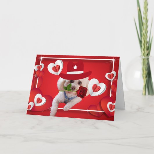 Penser À Votre Carte De Voeux De Poodle (Devant)