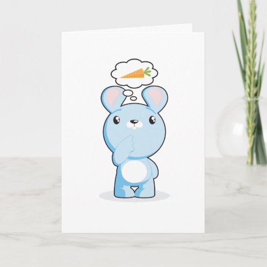 Penser à votre carte de voeux lapin (Devant)